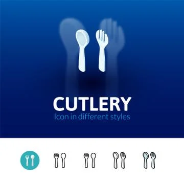 Cutlery icon in different style Stock Illustration