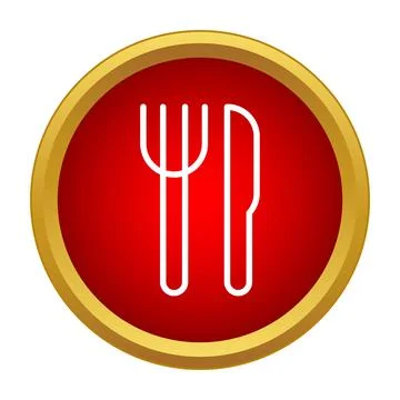 Cutlery icon outlining fork and knife symbol 库存插图