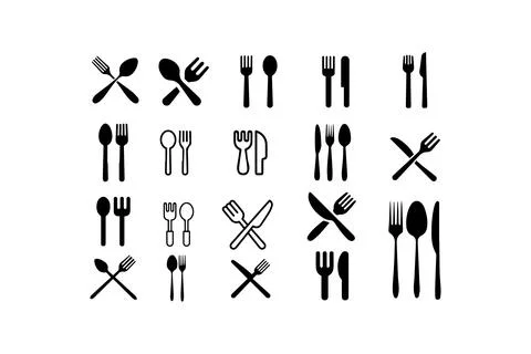 Cutlery icon set collection. Vector illustration design. Stock Illustration