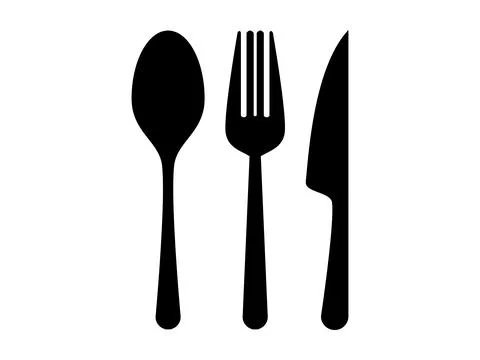 Cutlery Icon Set, Spoon, Fork, and Knife Vector Illustration for Restaurant.. Stock-Illustration