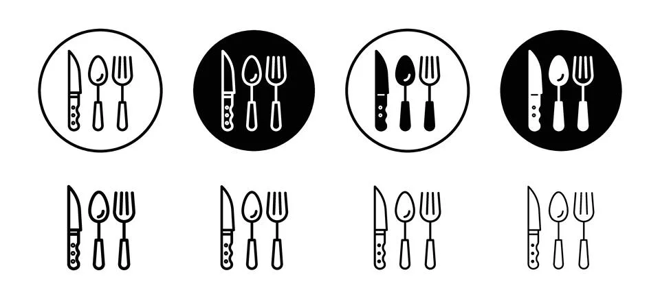 Cutlery icon vector set collection for web Stock Illustration
