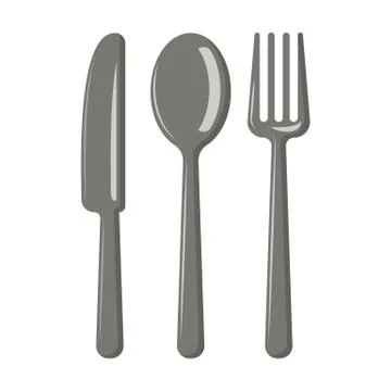 Cutlery. Knife, spoon, fork. Vector graphics. Stock Illustration