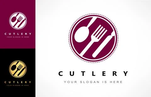 Cutlery logo vector. Cafes and restaurants design. Stock Illustration