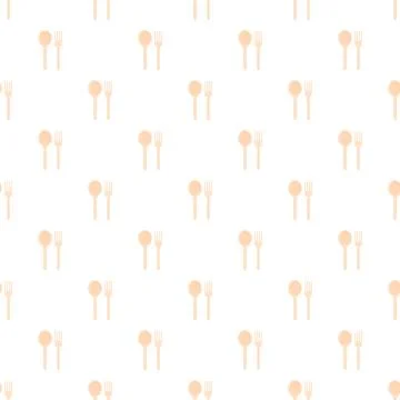 Cutlery pattern repeating spoons and forks illustration Stock Illustration