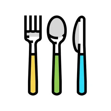 Cutlery plastic color icon vector illustration Stock Illustration