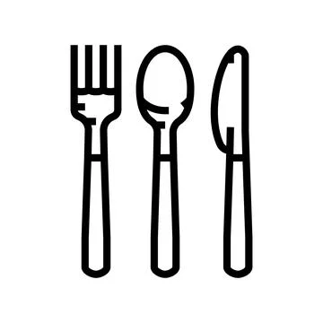 Cutlery plastic line icon vector illustration Stock Illustration
