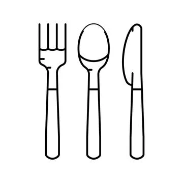 Cutlery plastic line icon vector illustration Illustrazione stock