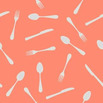 Cutlery Seamless Pattern Stock Illustration