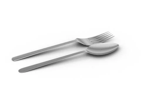 Cutlery set with Fork Free Stock Illustration