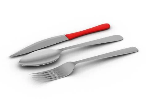 Cutlery set with Fork Free Stock Illustration