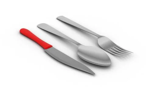 Cutlery set with Fork Free Stock Illustration