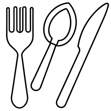 Cutlery Set: Fork, Spoon, Knife Illustrazione stock
