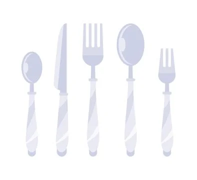 Cutlery set . Spoon, fork and knife isolated on white background. Kitchenware 스톡 일러스트