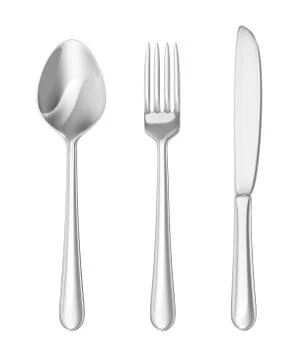 Cutlery set. Spoon, fork, knife. Stock Illustration
