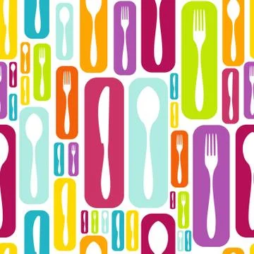 Cutlery silhouette icons pattern background Illustrazione stock