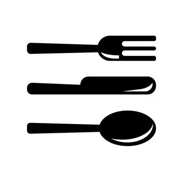 Cutlery Silverware icon vector illustration symbol Isolated template. Illustrazione stock