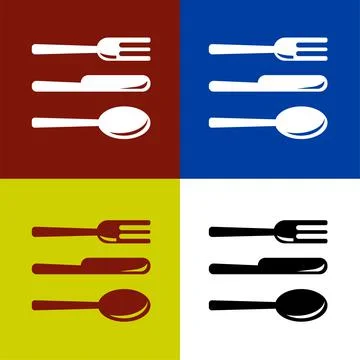 Cutlery Silverware icon vector illustration symbol Isolated template. Stock Illustration