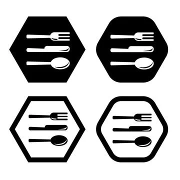 Cutlery Silverware icon vector illustration symbol Isolated template. Stock Illustration
