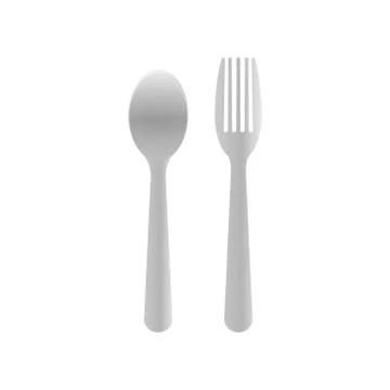 Cutlery - spoon and fork. Vector illustration on a white background. Stock Illustration
