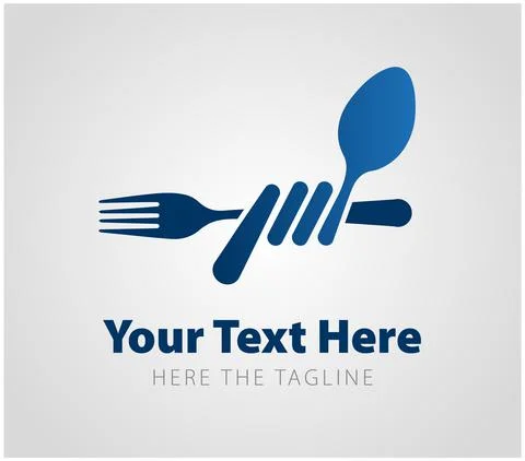 Cutlery - spoon wound on a fork. Ready logo Stock Illustration