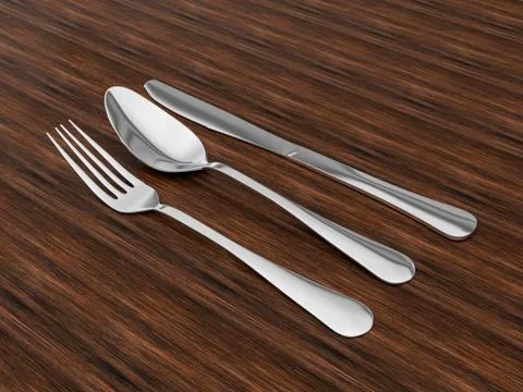 Cutlery on table Stock Illustration