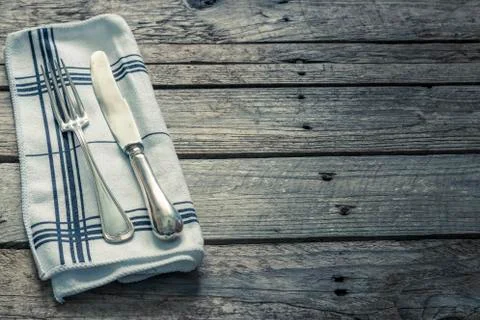 Cutlery on the table Stock Photos