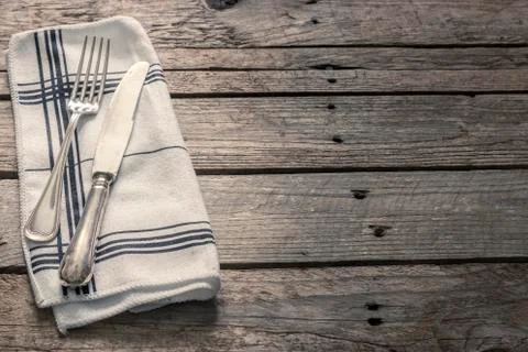 Cutlery on the table Stock Photos