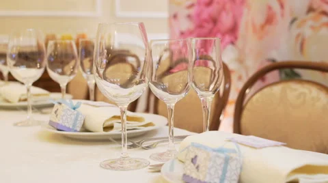 Cutlery on table at restaurant Stock-Footage 68025735