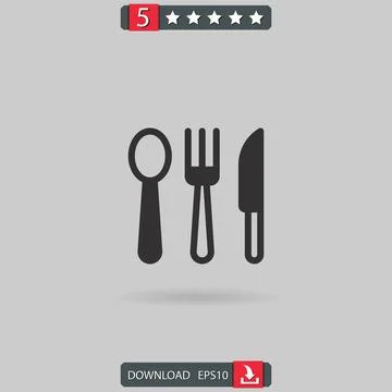 Cutlery vector icon Stock Illustration