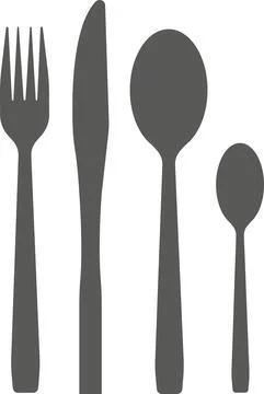 Cutlery on a white background. Vector black and white illustration. Stock-Illustration