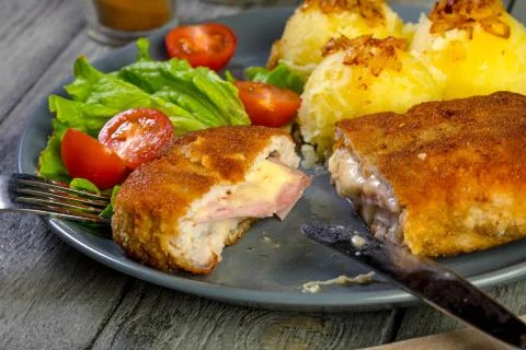 Cutlet cordon bleu. Stock Photos