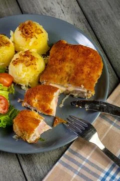Cutlet cordon bleu. Stock Photos