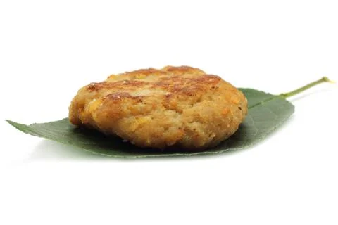 Cutlet on the green leaf Stock Photos