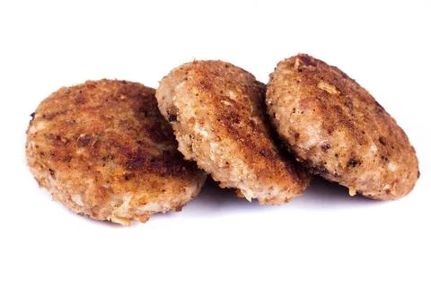 Cutlet isolated on white background Stock Photos