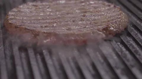 Cutlet from marbled beef roasted on the grill. Stock Footage 313432351