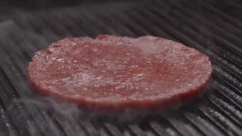 Cutlet from marbled beef roasted on the grill. Stock Footage 314971310