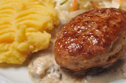 Cutlet  with  potato Stock Photos