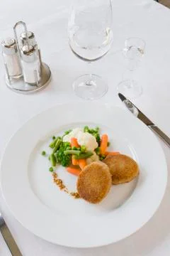 Cutlet with vegetables Stock Photos