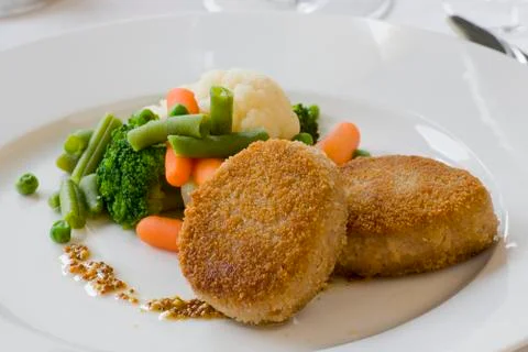 Cutlet with vegetables Stock Photos