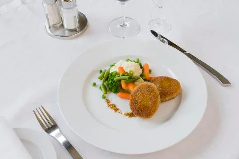 Cutlet with vegetables Stock Photos