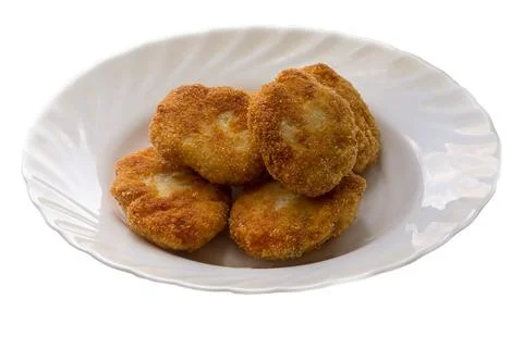 Cutlet on a white plate isolate 写真素材
