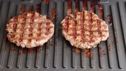 The cutlets are grilled. Stock Footage 220742121