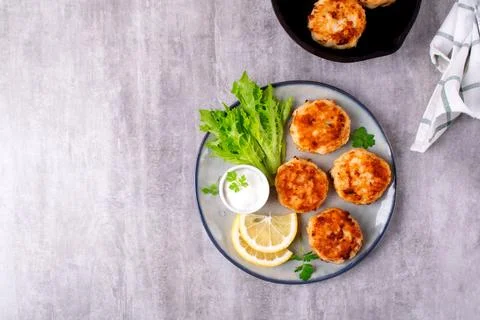 Cutlets with codfish and shrimps Stock Photos