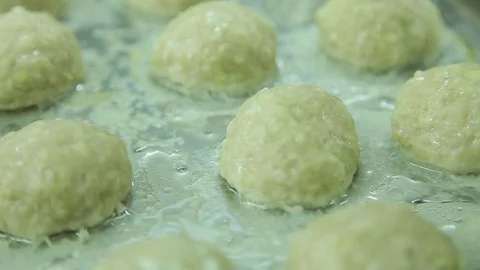 Cutlets cooked in a combi steamer (at kitchen) Stock Footage 83934085