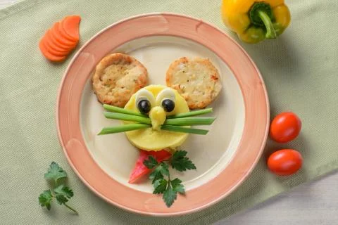 Cutlets with mashed potato Stock Photos