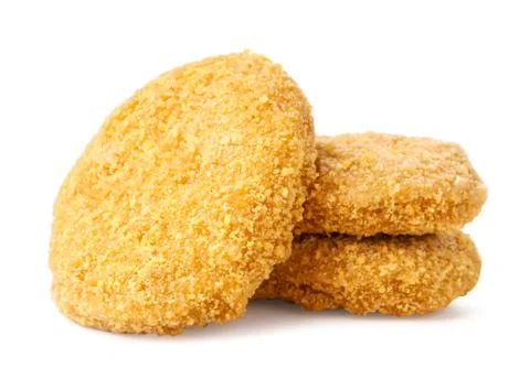 Cutlets, nuggets close-up on a white. Isolated Stock Photos