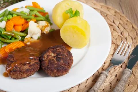 Cutlets vegetables Stock Photos