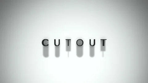 Cutout 3D title animation matte black text on a white background Stock Footage 300716406