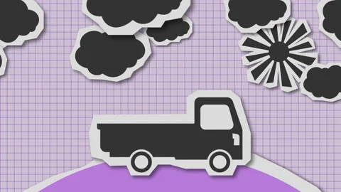 Cutout animation of the track to drive Stock Footage 132931254