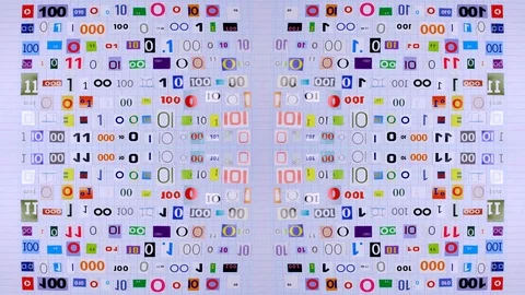 Cutout binary numbers software code computer concept Stock Footage 104070562
